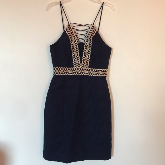 Lilly Pulitzer Trista Shift True Navy Sz 00 NWT - Picture 2 of 6